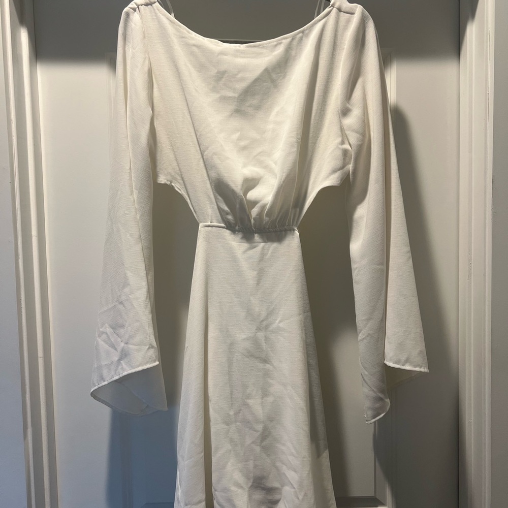 Petal & Pup White Long Sleeve Mini Dress